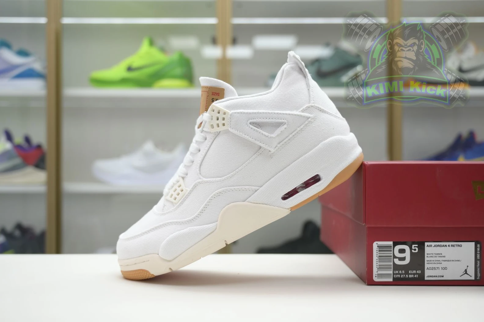 HighQuality Kimikick Jordan Air Jordan 4 levis white (levis tag) 1864