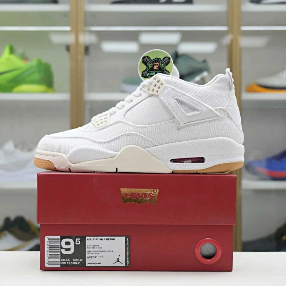 HighQuality Kimikick Jordan Air Jordan 4 levis white (levis tag) 1864