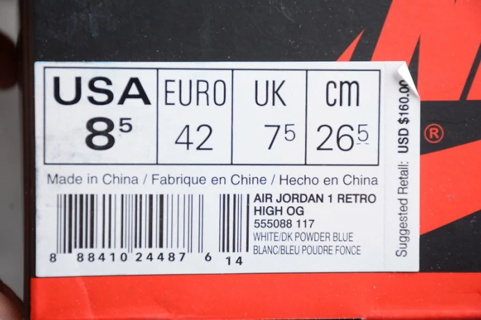 HighQuality air jordan 1 retro high og unc 555088- 1274
