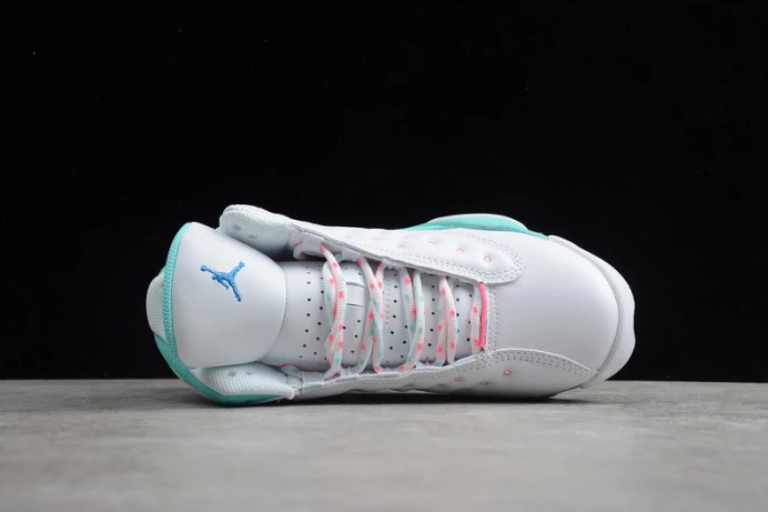 HighQuality air jordan 13 retro white soar green pink (gs) 439358- 1438