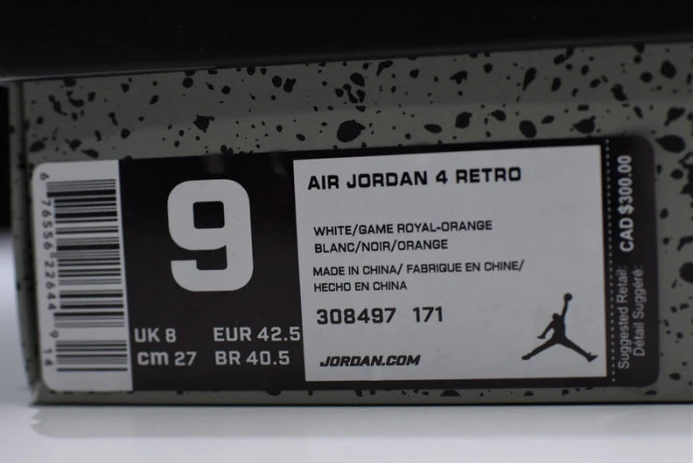 HighQuality air jordan 4 white bright crimson-royal blue 308497- 1823