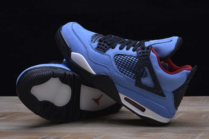 HighQuality travis scott x air jordan 4 “houston oilers” university blue 308497- 1179