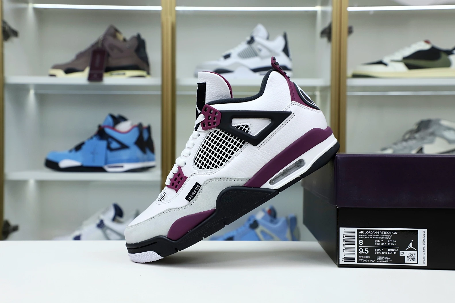Kimikick AIR JORDAN PARIS SAINT-GERMAIN X AIR JORDAN 4 RETRO 'BORDEAUX' GoAnywhere 1956