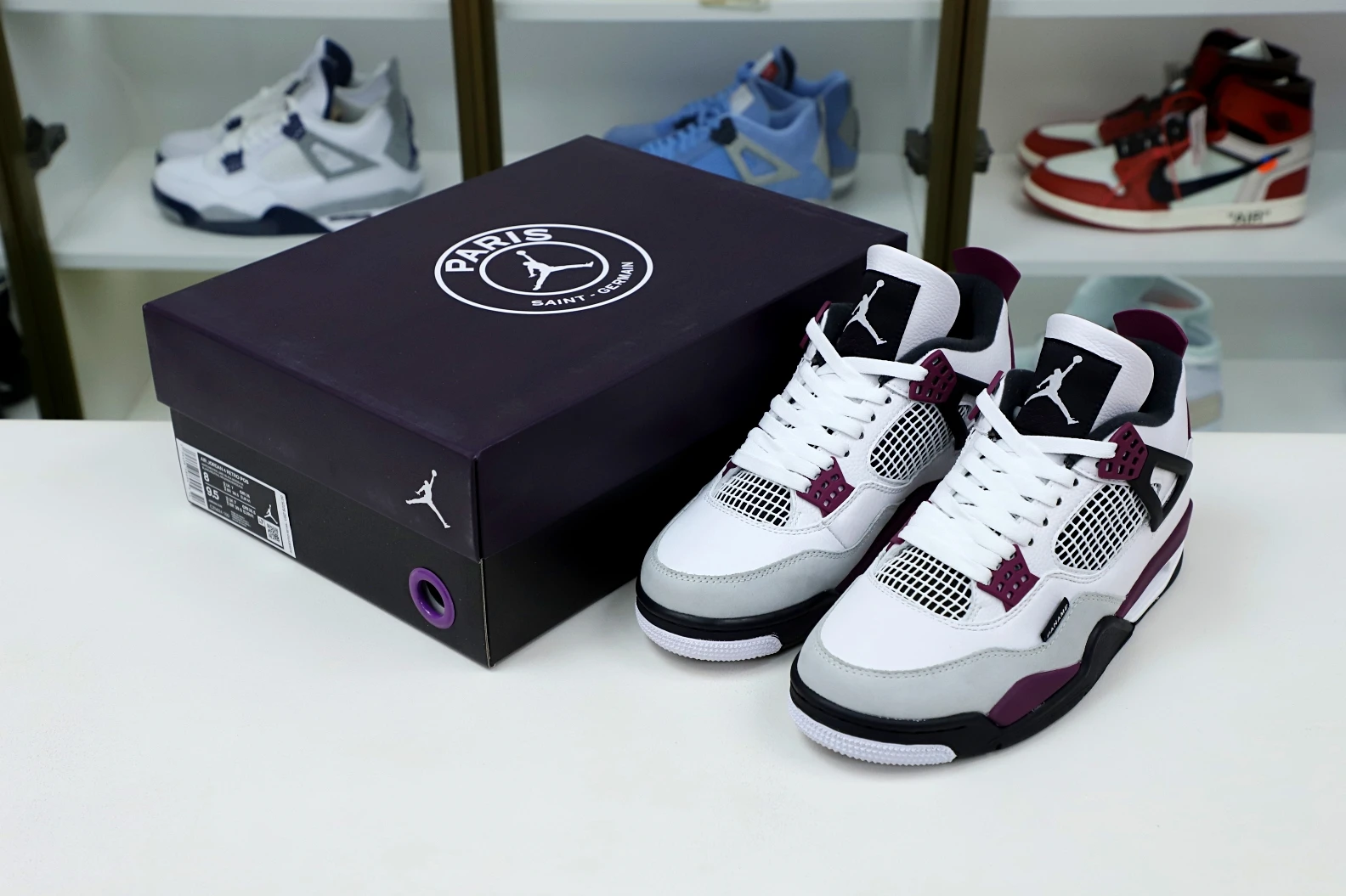 Kimikick AIR JORDAN PARIS SAINT-GERMAIN X AIR JORDAN 4 RETRO 'BORDEAUX' GoAnywhere 1956