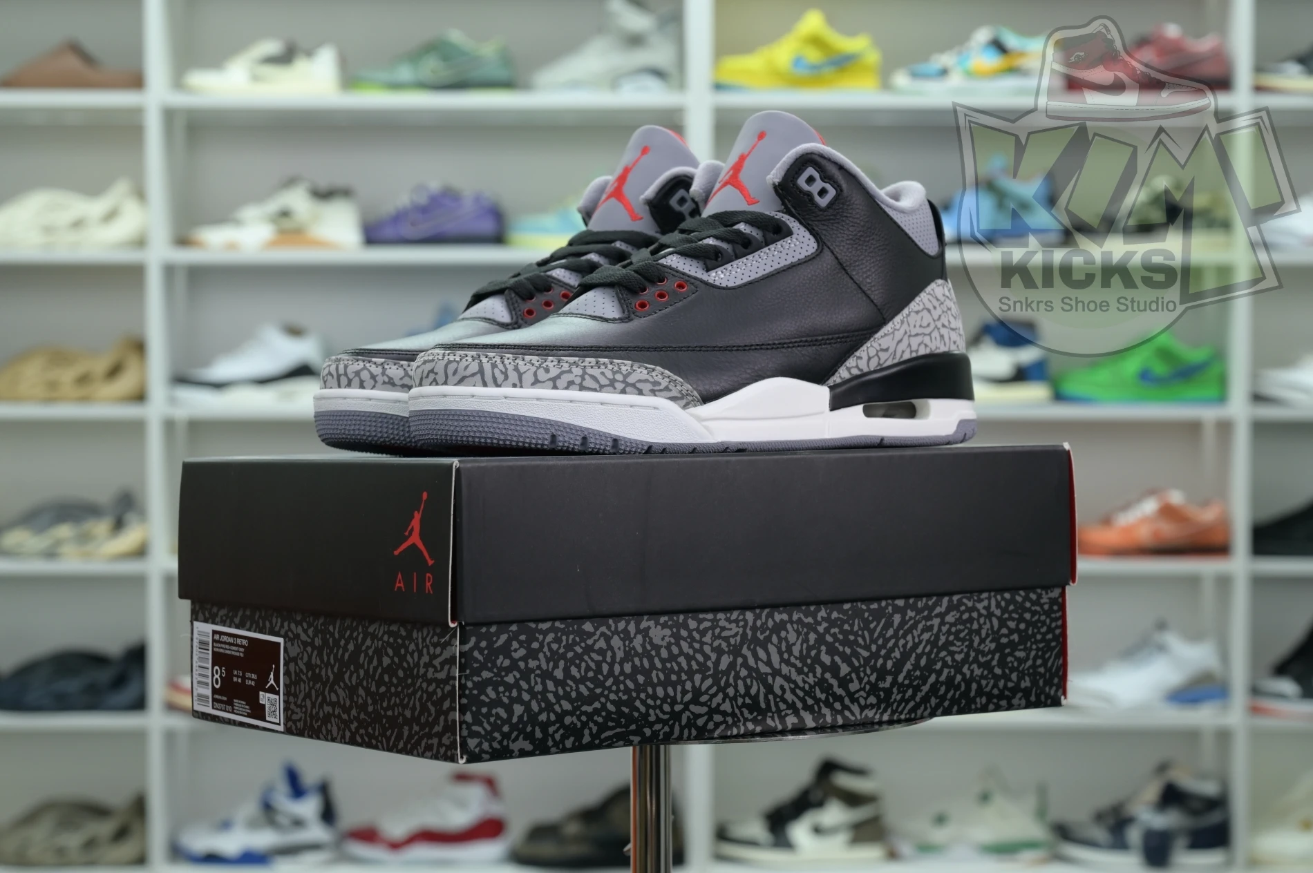 Kimikick Air Jordan 3“Black Cement Reimagined” Comfortable 1848