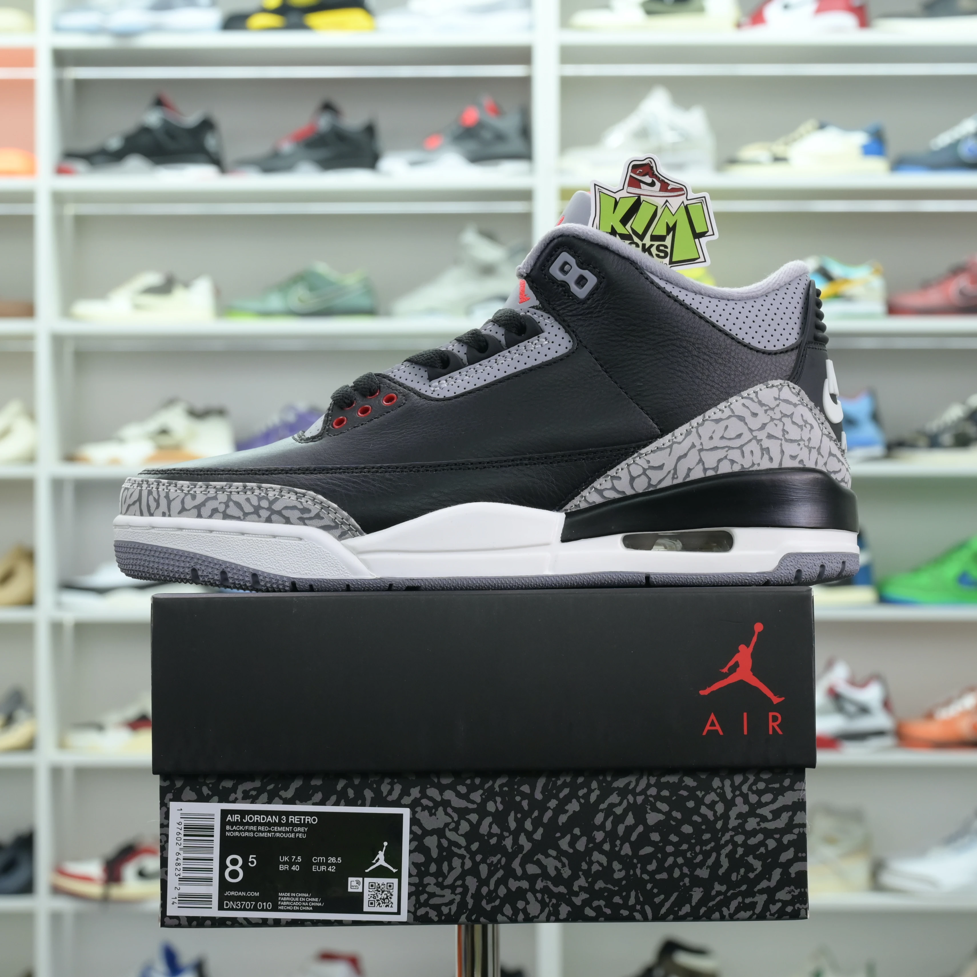 Kimikick Air Jordan 3“Black Cement Reimagined” Comfortable 1848