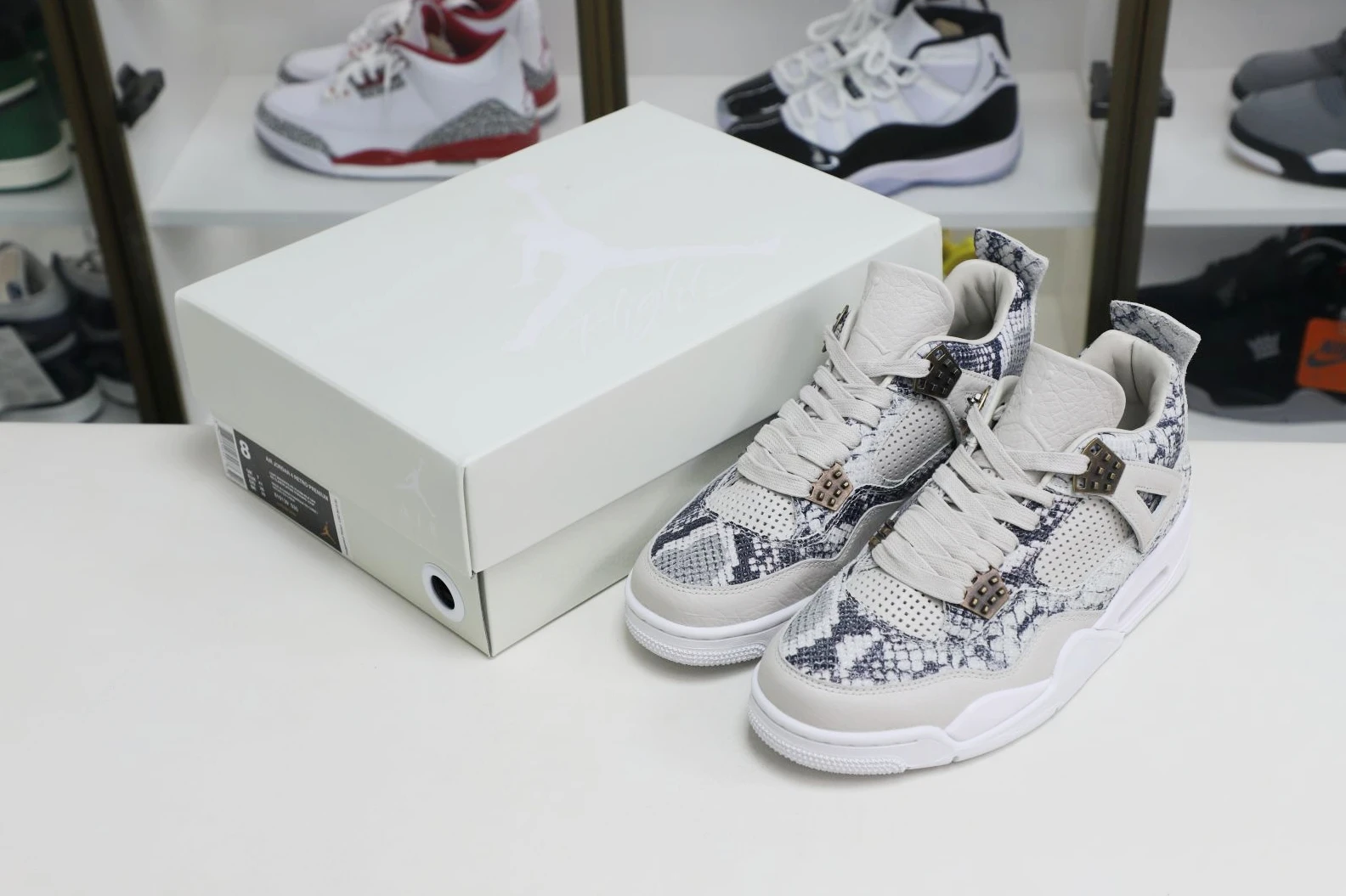 Kimikick Jordan Air Jordan 4 retro snakeskin Trendy 1898