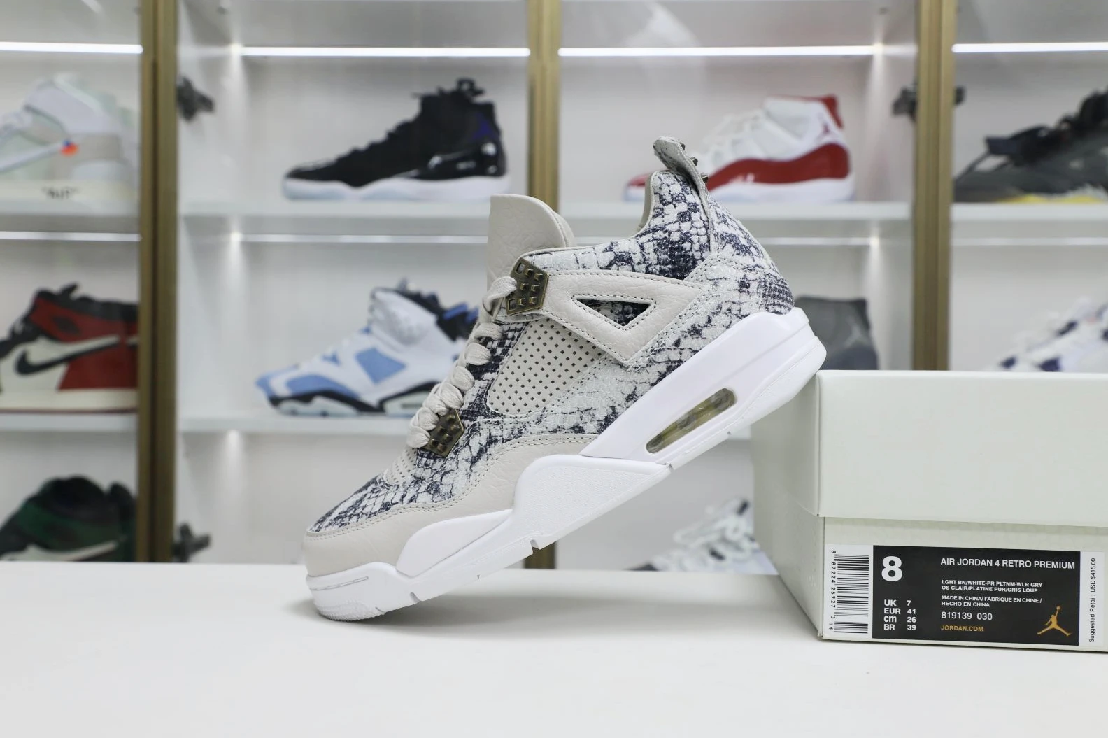 Kimikick Jordan Air Jordan 4 retro snakeskin Trendy 1898