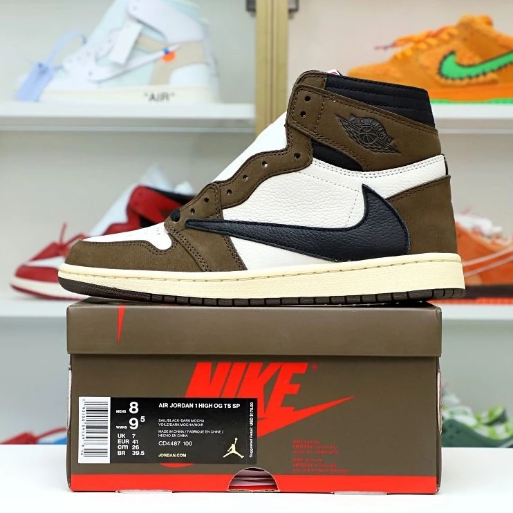 Kimikick TRAVIS SCOTT X AIR JORDAN 1 RETRO HIGH OG 'MOCHA' Popular 1989
