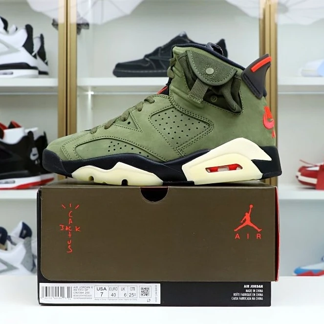Kimikick TRAVIS SCOTT X AIR JORDAN 6 RETRO 'OLIVE' Affordable 1983