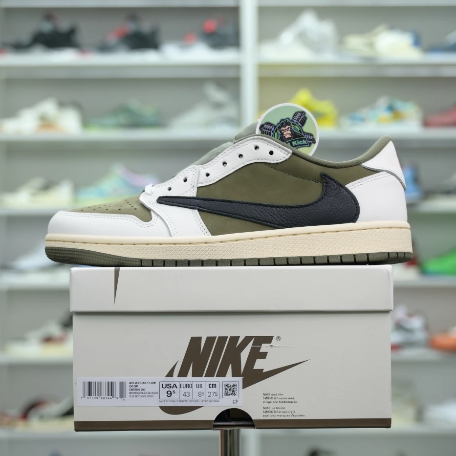 Kimikick Travis Scottx Jordan Air Jordan 1Low OG “Medium Olive” SmartChoice 1854