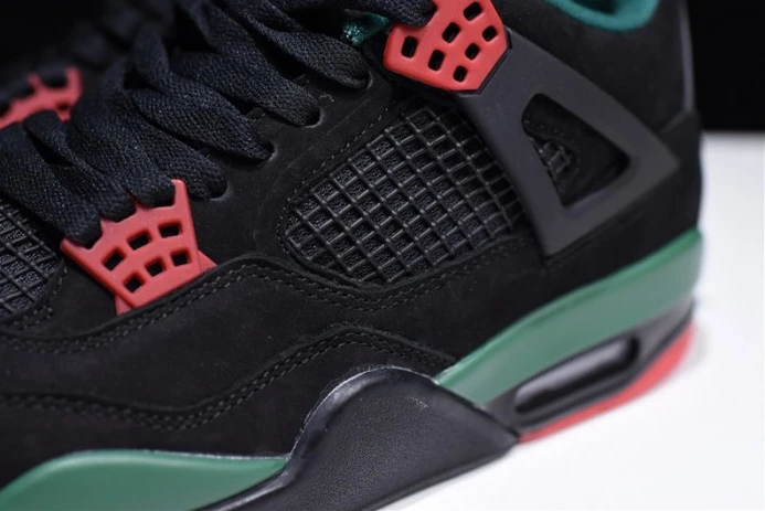 NewStyle Air Jordan 4 NRG GUCC Black Gorge Green-Varsity Red AQ3816- 1055