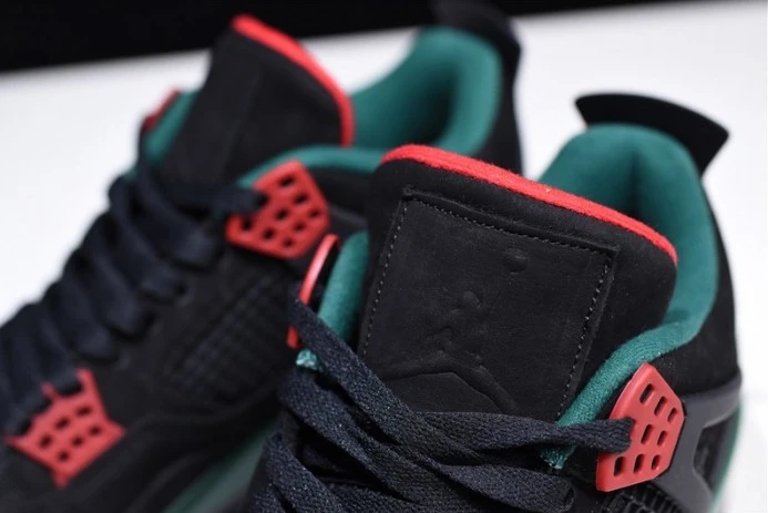 NewStyle Air Jordan 4 NRG GUCC Black Gorge Green-Varsity Red AQ3816- 1055