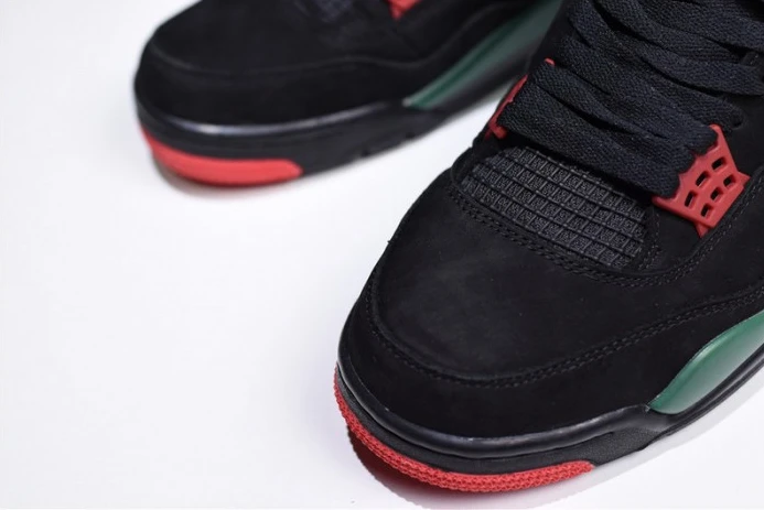 NewStyle Air Jordan 4 NRG GUCC Black Gorge Green-Varsity Red AQ3816- 1055