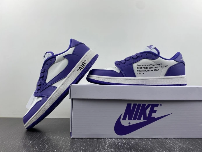 NewStyle OFF-WHITE X TRAVIS SCOTT X AIR JORDAN 1 CUSTOM DM7890- 611