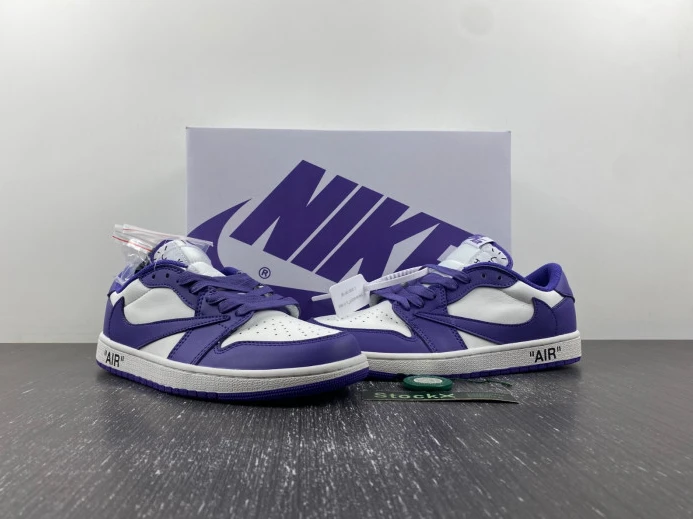 NewStyle OFF-WHITE X TRAVIS SCOTT X AIR JORDAN 1 CUSTOM DM7890- 611