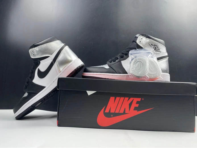 NewStyle air jordan 1 silver toe cd0461- 1225