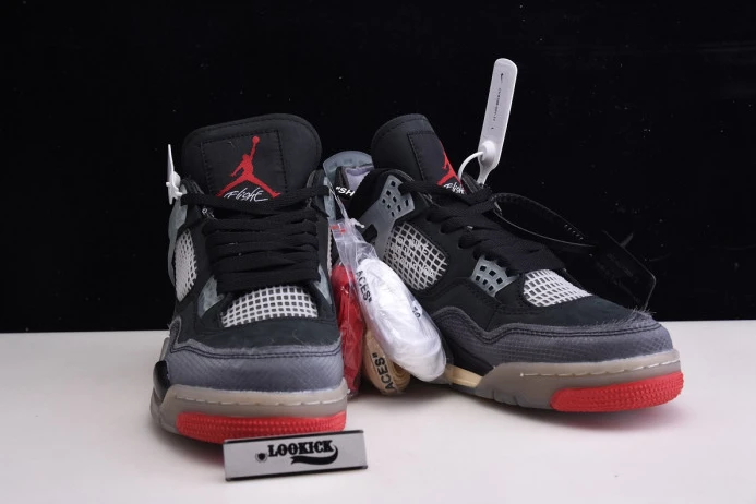 Off White x Air Jordan 4 Retro Bred CV9388- NewStyle 1046