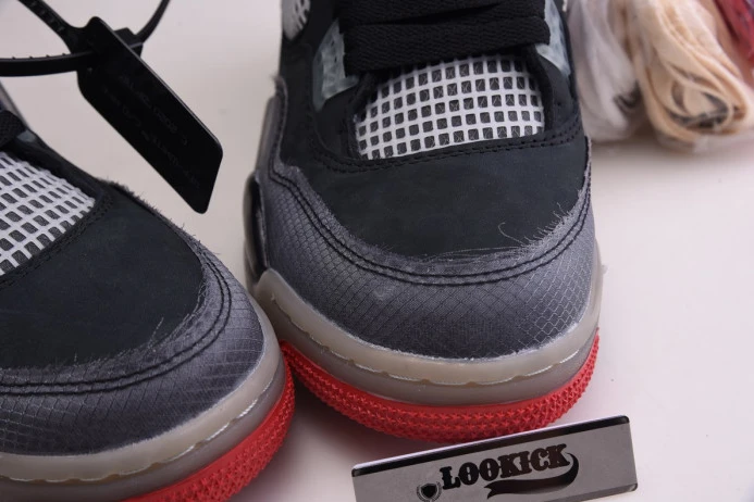 Off White x Air Jordan 4 Retro Bred CV9388- NewStyle 1046