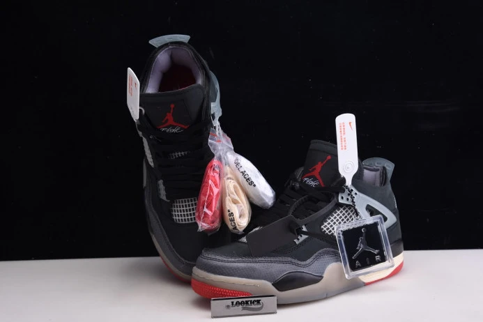 Off White x Air Jordan 4 Retro Bred CV9388- NewStyle 1046