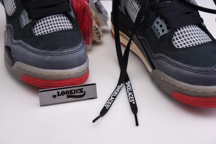 Off White x Air Jordan 4 Retro Bred CV9388- NewStyle 1046