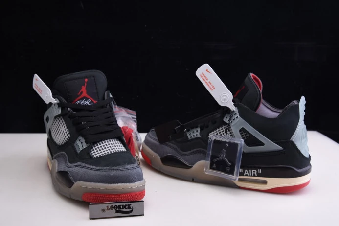 Off White x Air Jordan 4 Retro Bred CV9388- NewStyle 1046