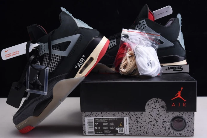 Off White x Air Jordan 4 Retro Bred CV9388- NewStyle 1046