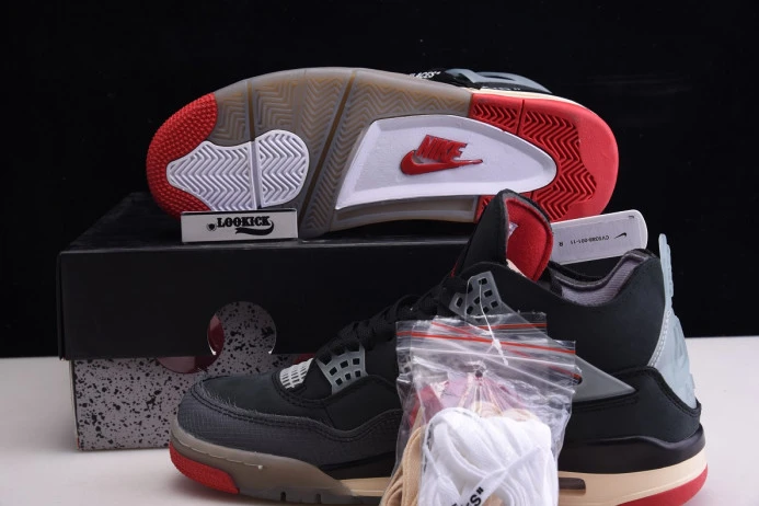 Off White x Air Jordan 4 Retro Bred CV9388- NewStyle 1046