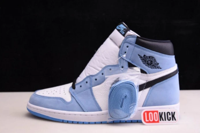Popular AIR JORDAN 1 RETRO HIGH WHITE UNIVERSITY BLUE BLACK 555088- 840
