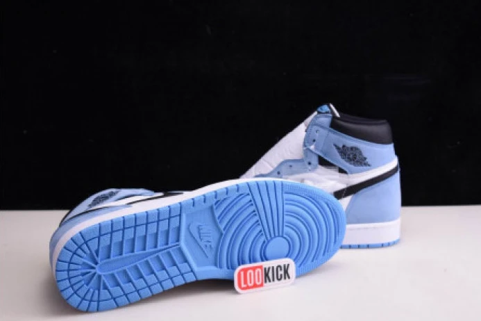 Popular AIR JORDAN 1 RETRO HIGH WHITE UNIVERSITY BLUE BLACK 555088- 840