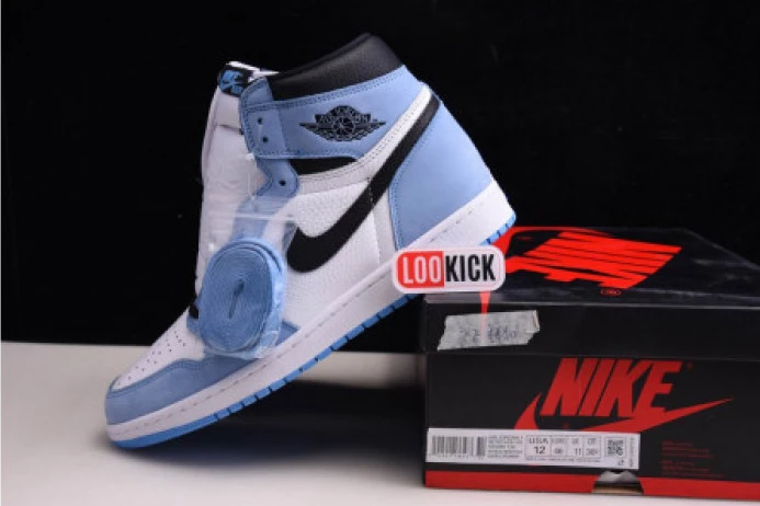 Popular AIR JORDAN 1 RETRO HIGH WHITE UNIVERSITY BLUE BLACK 555088- 840