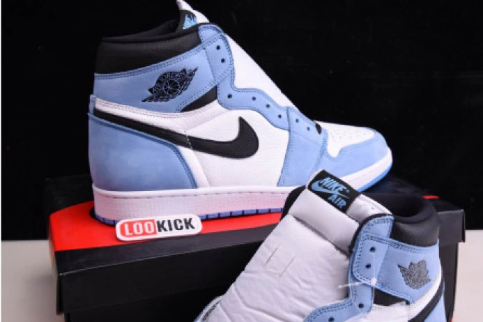 Popular AIR JORDAN 1 RETRO HIGH WHITE UNIVERSITY BLUE BLACK 555088- 840