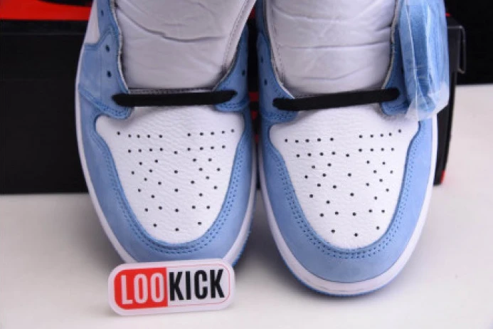 Popular AIR JORDAN 1 RETRO HIGH WHITE UNIVERSITY BLUE BLACK 555088- 840
