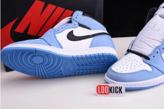 Popular AIR JORDAN 1 RETRO HIGH WHITE UNIVERSITY BLUE BLACK 555088- 840