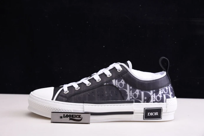 Popular DR B23 Low Top Oblique Sneaker Black & White 2833