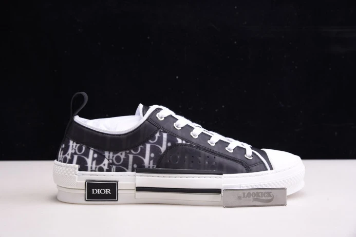 Popular DR B23 Low Top Oblique Sneaker Black & White 2833