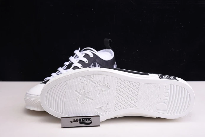 Popular DR B23 Low Top Oblique Sneaker Black & White 2833