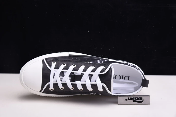Popular DR B23 Low Top Oblique Sneaker Black & White 2833