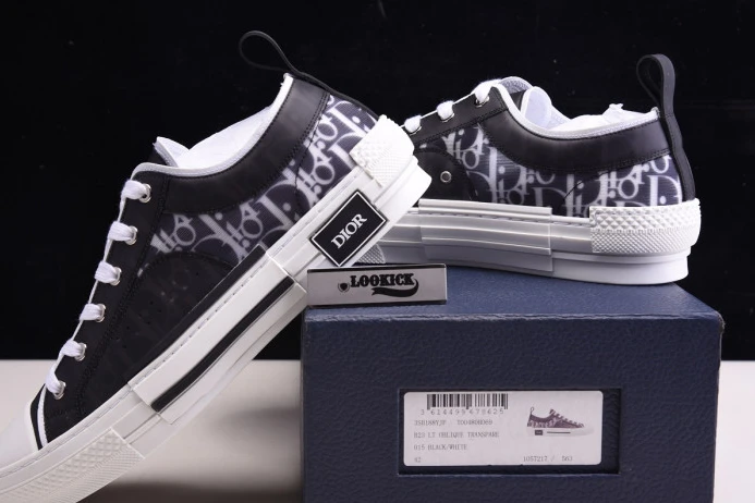 Popular DR B23 Low Top Oblique Sneaker Black & White 2833