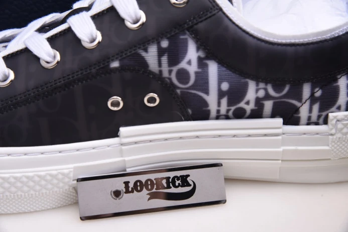 Popular DR B23 Low Top Oblique Sneaker Black & White 2833