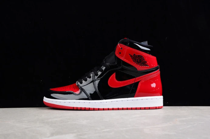 Popular air jordan 1 high og ''bred patent'' 555088- 1678