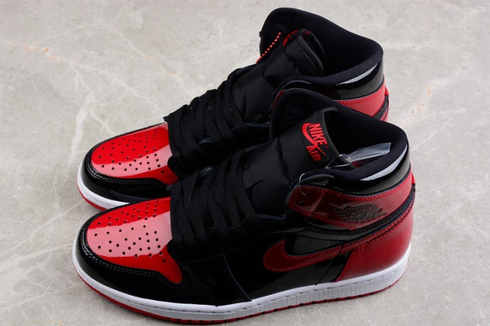 Popular air jordan 1 high og ''bred patent'' 555088- 1678