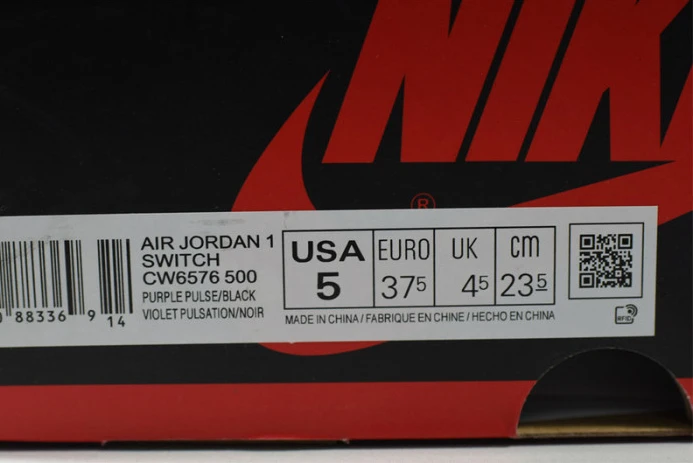 Popular air jordan 1 high switch purple pulse cw6576- 1684