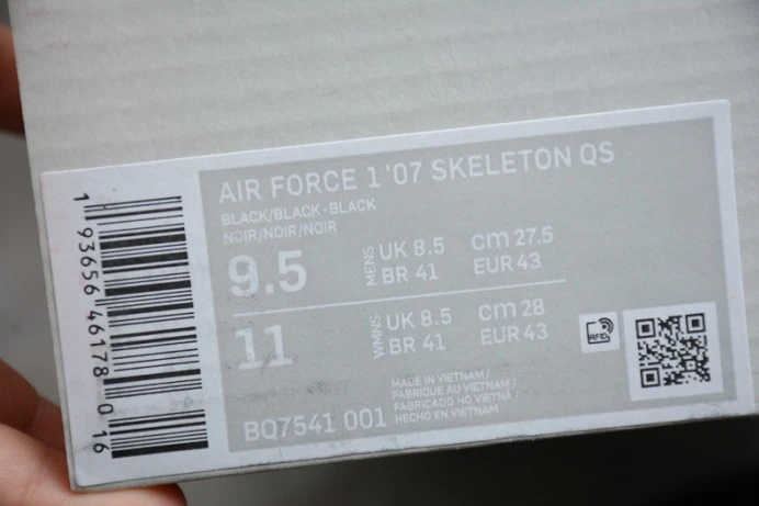 Popular nike air force 1 low black skeleton halloween bq7541- 3282
