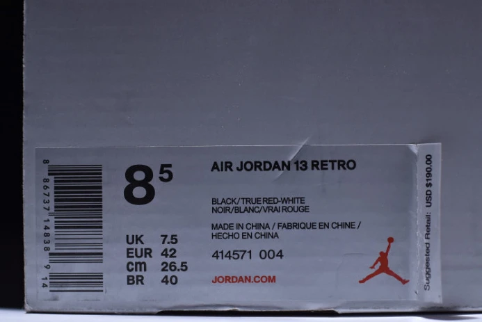 SmartChoice air jordan 13 retro“bred” black  red 414571- 1178