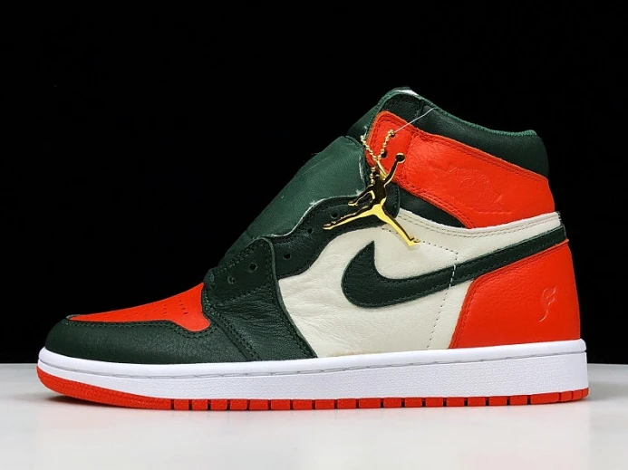 SoleFly x Air Jordan 1 Retro High OG Sail Fir-Team Orange AV3905- Popular 891