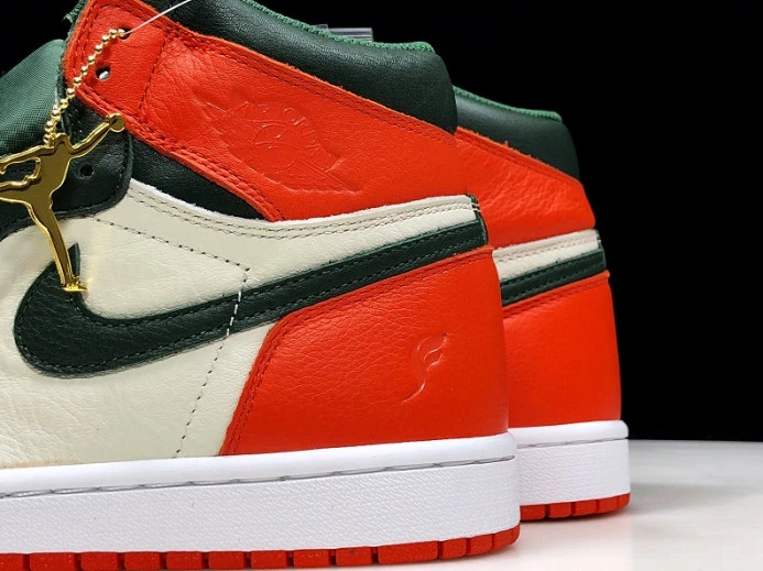 SoleFly x Air Jordan 1 Retro High OG Sail Fir-Team Orange AV3905- Popular 891