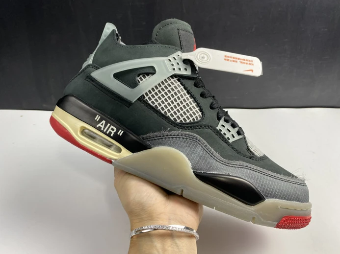 SportInspired ofw x air jordan 4 “bred” black red cv9388- 1719