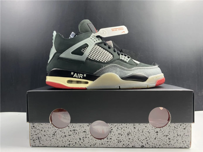 SportInspired ofw x air jordan 4 “bred” black red cv9388- 1719