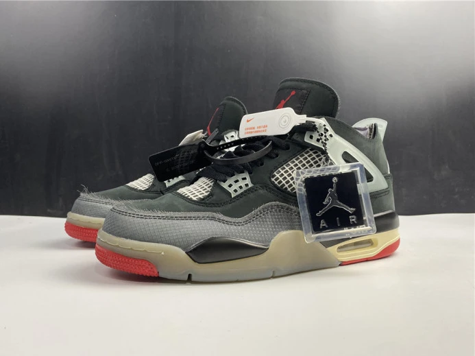 SportInspired ofw x air jordan 4 “bred” black red cv9388- 1719